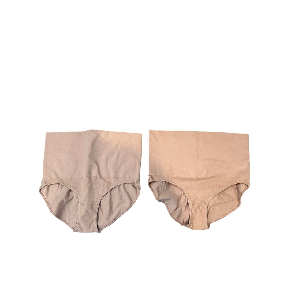 Seraphine Womens XL Over the Bump Maternity‎ Briefs Nude Cotton Blend Set of 2